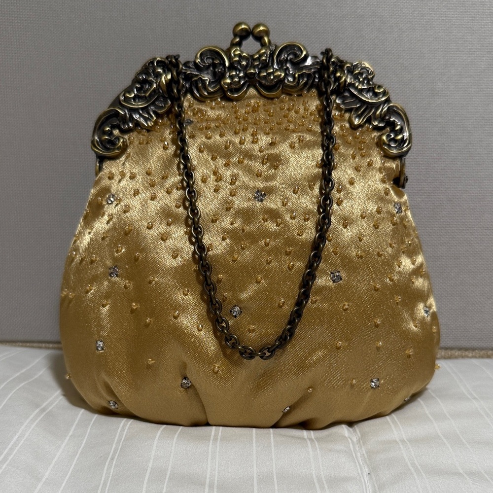 Vintage Elka Beaded Gold Mini Bag